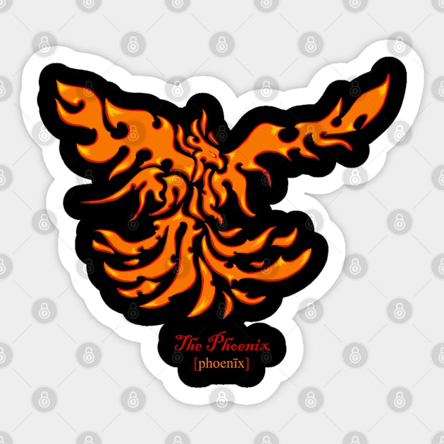 The Phoenix - Orange Sticker by Ravendax